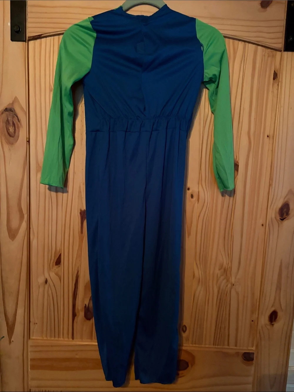 Kids Blue and Green Overalls Costume with Yellow Buttons super Mario. No mask.